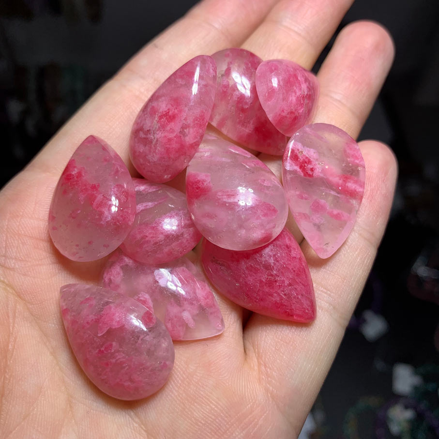 Wholesale Clear Pink Rhodonite Crystal Teardrop