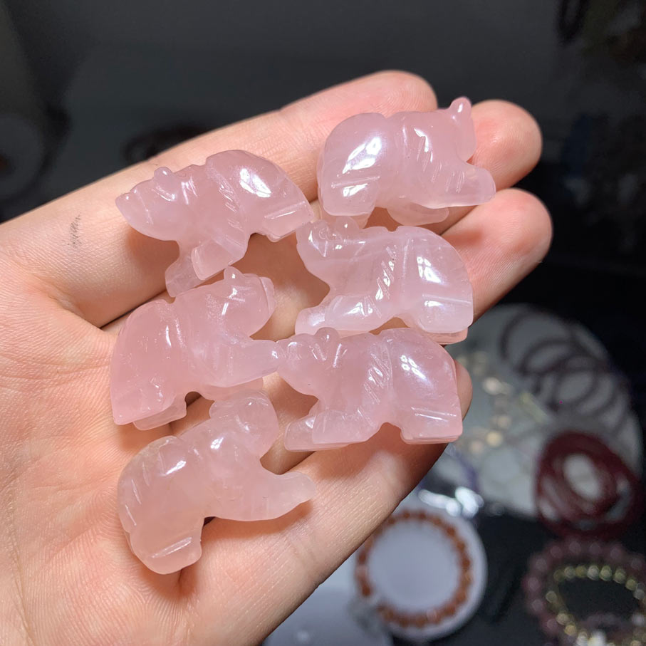 Wholesale Rose Quartz Crystal Bear