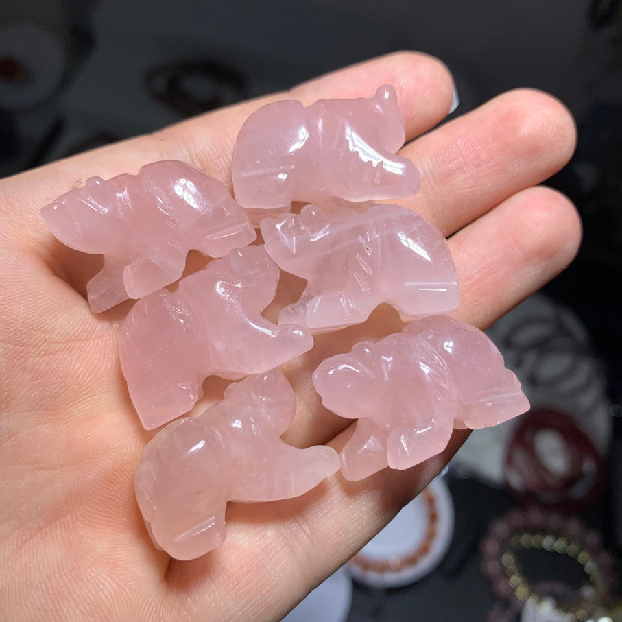 Wholesale Rose Quartz Crystal Bear