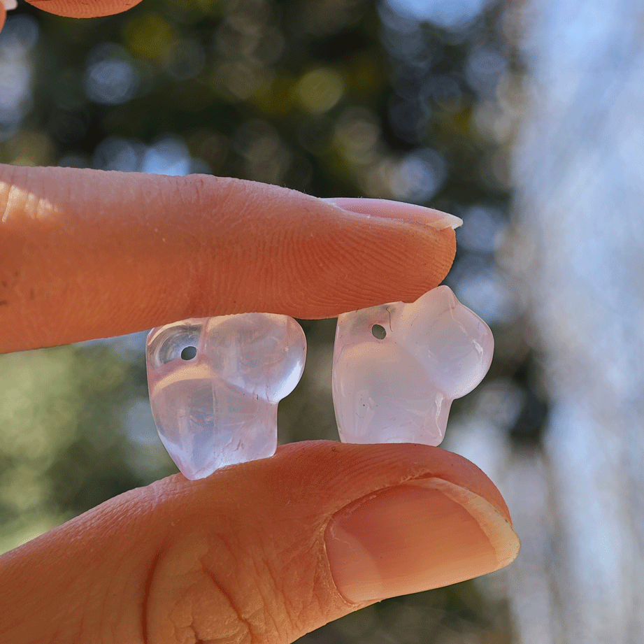 Wholesale Rose Quartz Crystal Cat Bear