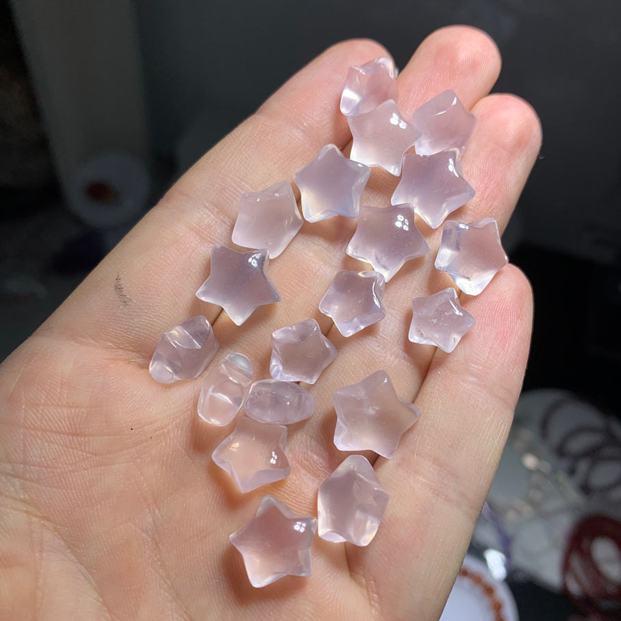 Wholesale Mini Clear Rose Quartz Crystal Star