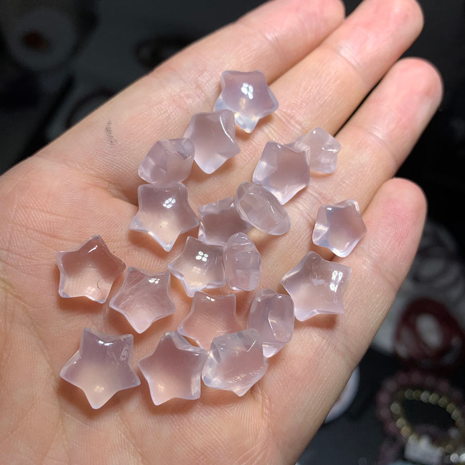 Wholesale Mini Clear Rose Quartz Crystal Star