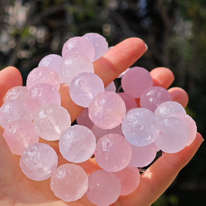 rose quartz moon bracelet