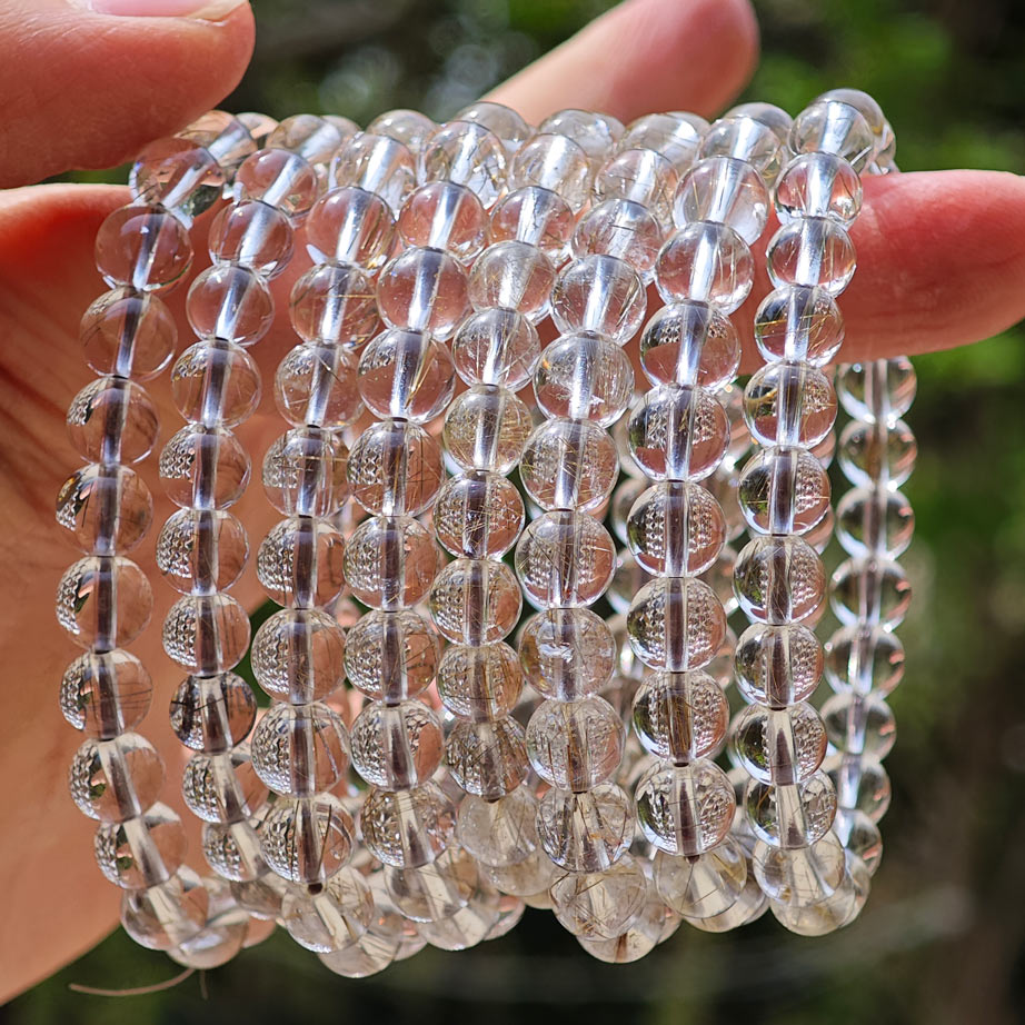 Wholesale High Quality Silver Rutile Crystal Bracelet