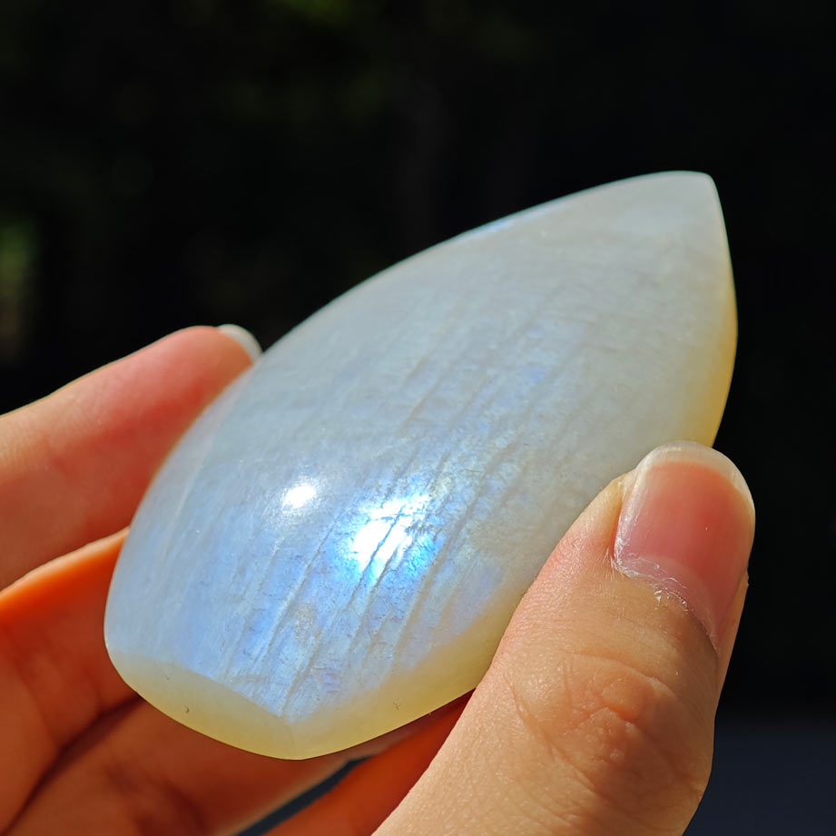 HQ White Moonstone Crystal Flame